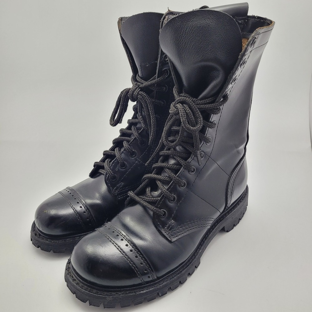 Corcoran Leather Side Zip Combat Boots Mens Size 6 M 985 Made In USA Black